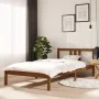 Honey brown solid wood bed frame 100x200 cm by vidaXL, Beds and slatted bases - Ref: Foro24-814877, Price: 104,41 €, Discount: %