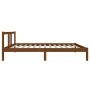 Honey brown solid wood bed frame 100x200 cm by vidaXL, Beds and slatted bases - Ref: Foro24-814877, Price: 104,41 €, Discount: %