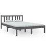 Grauer Massivholzbettrahmen 120x200 cm von vidaXL, Betten und Lattenroste - Ref: Foro24-814881, Preis: 110,86 €, Rabatt: %