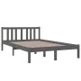 Grauer Massivholzbettrahmen 120x200 cm von vidaXL, Betten und Lattenroste - Ref: Foro24-814881, Preis: 110,86 €, Rabatt: %