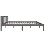 Grauer Massivholzbettrahmen 120x200 cm von vidaXL, Betten und Lattenroste - Ref: Foro24-814881, Preis: 110,86 €, Rabatt: %