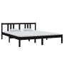 Schwarzer Massivholzbettrahmen 160x200 cm von vidaXL, Betten und Lattenroste - Ref: Foro24-814898, Preis: 130,86 €, Rabatt: %