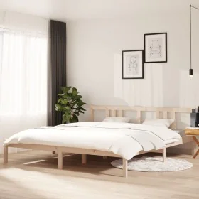 Massivholz-Bettgestell Super King 180x200 cm von vidaXL, Betten und Lattenroste - Ref: Foro24-814899, Preis: 109,83 €, Rabatt: %