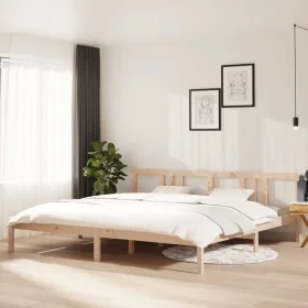 Solid wood bed frame 200x200 cm by vidaXL, Beds and slatted bases - Ref: Foro24-814904, Price: 115,13 €, Discount: %