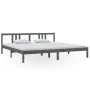 Grauer Massivholzbettrahmen 200x200 cm von vidaXL, Betten und Lattenroste - Ref: Foro24-814906, Preis: 130,74 €, Rabatt: %