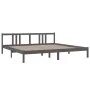Grauer Massivholzbettrahmen 200x200 cm von vidaXL, Betten und Lattenroste - Ref: Foro24-814906, Preis: 130,74 €, Rabatt: %