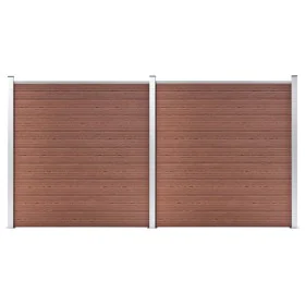 Brauner WPC-Gartenzaun 353x186 cm von vidaXL, Zaunpaneele - Ref: Foro24-3053207, Preis: 782,89 €, Rabatt: %