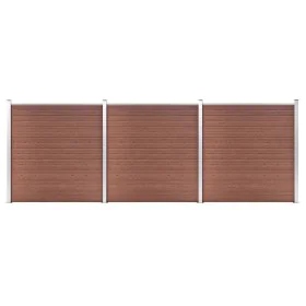 Brauner WPC-Gartenzaun 526x186 cm von vidaXL, Zaunpaneele - Ref: Foro24-3053208, Preis: 1,00 €, Rabatt: %