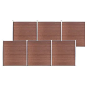 Brauner WPC-Gartenzaun 1045x186 cm von vidaXL, Zaunpaneele - Ref: Foro24-3053211, Preis: 2,00 €, Rabatt: %