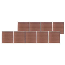 Brauner WPC-Gartenzaun 1564x186 cm von vidaXL, Zaunpaneele - Ref: Foro24-3053214, Preis: 3,00 €, Rabatt: %