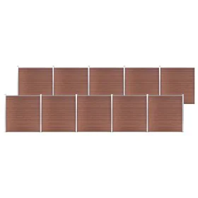 Brauner WPC-Gartenzaun 1737x186 cm von vidaXL, Zaunpaneele - Ref: Foro24-3053215, Preis: 3,00 €, Rabatt: %