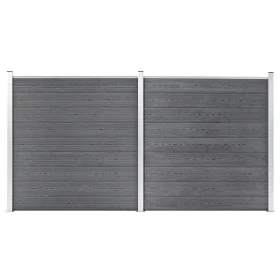 Gray WPC garden fence 353x186 cm by vidaXL, fence panels - Ref: Foro24-3053225, Price: 800,58 €, Discount: %