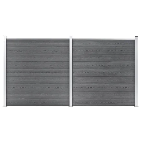 Valla de jardín de WPC gris 353x186 cm de vidaXL, Paneles de vallas - Ref: Foro24-3053225, Precio: 781,90 €, Descuento: %