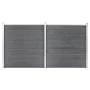 Valla de jardín de WPC gris 353x186 cm de vidaXL, Paneles de vallas - Ref: Foro24-3053225, Precio: 781,90 €, Descuento: %