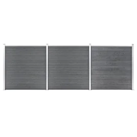 Valla de jardín de WPC gris 526x186 cm de vidaXL, Paneles de vallas - Ref: Foro24-3053226, Precio: 882,73 €, Descuento: %
