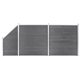 Fence set 2 square + 1 oblique WPC gray 446x186 cm by vidaXL, fence panels - Ref: Foro24-3053234, Price: 907,91 €, Discount: %