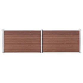 Brown WPC garden fence 353x106 cm by vidaXL, fence panels - Ref: Foro24-3053243, Price: 347,86 €, Discount: %