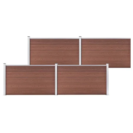 Brauner WPC-Gartenzaun 699x106 cm von vidaXL, Zaunpaneele - Ref: Foro24-3053245, Preis: 673,23 €, Rabatt: %