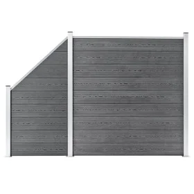 Fence set 1 square + 1 oblique WPC gray 273x186 cm by vidaXL, fence panels - Ref: Foro24-3054431, Price: 621,25 €, Discount: %
