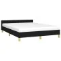 Bed frame with black fabric headboard 140x200 cm by vidaXL, Beds and slatted bases - Ref: Foro24-347417, Price: 120,65 €, Dis...