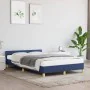 Bed frame with blue fabric headboard 120x200 cm by vidaXL, Beds and slatted bases - Ref: Foro24-347405, Price: 117,27 €, Disc...
