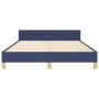 Bed frame with blue fabric headboard 140x190 cm by vidaXL, Beds and slatted bases - Ref: Foro24-347413, Price: 141,45 €, Disc...
