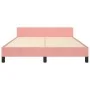 Rosa Samtbettgestell mit Kopfteil 140x190 cm von vidaXL, Betten und Lattenroste - Ref: Foro24-347572, Preis: 105,66 €, Rabatt: %