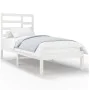 Solid white pine wood bed frame 100x200 cm by vidaXL, Beds and slatted bases - Ref: Foro24-3105786, Price: 96,12 €, Discount: %