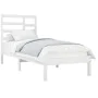 Solid white pine wood bed frame 100x200 cm by vidaXL, Beds and slatted bases - Ref: Foro24-3105786, Price: 96,12 €, Discount: %