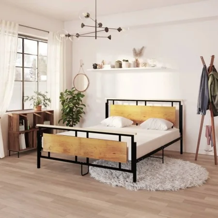 Estructura de cama de metal 160x200 cm de vidaXL, Camas y somieres - Ref: Foro24-324873, Precio: 177,35 €, Descuento: %