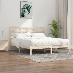 Solid wood bed frame 200x200 cm by vidaXL, Beds and slatted bases - Ref: Foro24-3105815, Price: 125,16 €, Discount: %