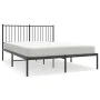 Bed frame with black metal headboard 140x190 cm by vidaXL, Beds and slatted bases - Ref: Foro24-350864, Price: 88,49 €, Disco...