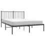 Bed frame with black metal headboard 140x190 cm by vidaXL, Beds and slatted bases - Ref: Foro24-350864, Price: 88,49 €, Disco...