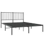 Bed frame with black metal headboard 140x190 cm by vidaXL, Beds and slatted bases - Ref: Foro24-350864, Price: 88,49 €, Disco...