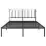 Bed frame with black metal headboard 140x190 cm by vidaXL, Beds and slatted bases - Ref: Foro24-350864, Price: 88,49 €, Disco...