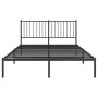 Bettgestell mit schwarzem Metallkopfteil 140x190 cm von vidaXL, Betten und Lattenroste - Ref: Foro24-350864, Preis: 89,76 €, ...