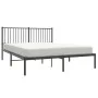 Bed frame with black metal headboard 150x200 cm by vidaXL, Beds and slatted bases - Ref: Foro24-350866, Price: 120,38 €, Disc...