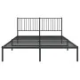 Bed frame with black metal headboard 150x200 cm by vidaXL, Beds and slatted bases - Ref: Foro24-350866, Price: 120,38 €, Disc...