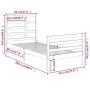 Solid wood bed frame 90x200 cm by vidaXL, Beds and slatted bases - Ref: Foro24-3105845, Price: 93,70 €, Discount: %