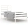 White solid wood bed frame 90x200 cm by vidaXL, Beds and slatted bases - Ref: Foro24-3105846, Price: 96,95 €, Discount: %