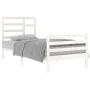 White solid wood bed frame 90x200 cm by vidaXL, Beds and slatted bases - Ref: Foro24-3105846, Price: 96,95 €, Discount: %
