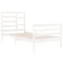 Estructura de cama madera maciza blanco 90x200 cm de vidaXL, Camas y somieres - Ref: Foro24-3105846, Precio: 96,95 €, Descuen...