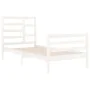 White solid wood bed frame 90x200 cm by vidaXL, Beds and slatted bases - Ref: Foro24-3105846, Price: 96,95 €, Discount: %