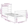 White solid wood bed frame 90x200 cm by vidaXL, Beds and slatted bases - Ref: Foro24-3105846, Price: 96,95 €, Discount: %