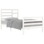 Solid white pine wood bed frame 100x200 cm by vidaXL, Beds and slatted bases - Ref: Foro24-3105851, Price: 109,13 €, Discount: %