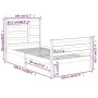 Solid white pine wood bed frame 100x200 cm by vidaXL, Beds and slatted bases - Ref: Foro24-3105851, Price: 109,13 €, Discount: %