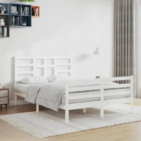 Solid white pine wood bed frame 120x200 cm by vidaXL, Beds and slatted bases - Ref: Foro24-3105856, Price: 124,24 €, Discount: %
