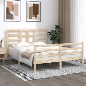 Solid wood bed frame 150x200 cm by vidaXL, Beds and slatted bases - Ref: Foro24-3105865, Price: 142,65 €, Discount: %