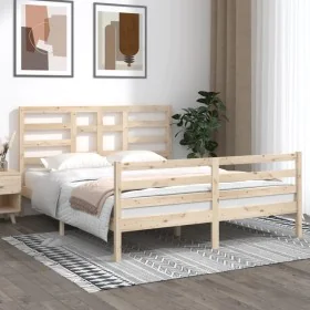 Solid wood bed frame 160x200 cm by vidaXL, Beds and slatted bases - Ref: Foro24-3105870, Price: 134,82 €, Discount: %