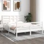 White solid wood bed frame 160x200 cm by vidaXL, Beds and slatted bases - Ref: Foro24-3105871, Price: 140,75 €, Discount: %